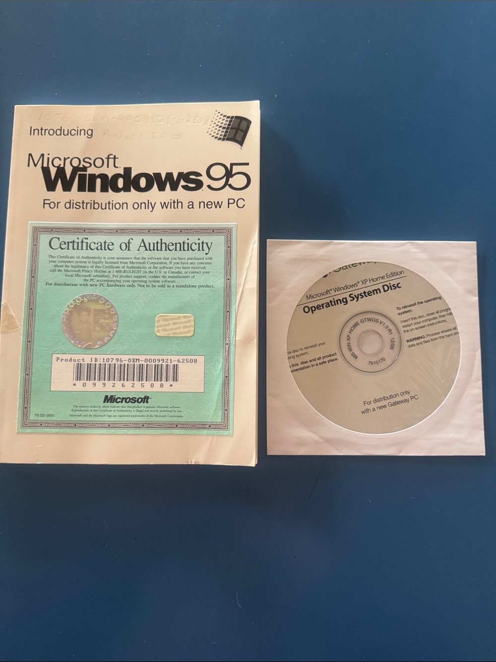 Microsoft Windows 95 Certificate of Authenticity Green Label